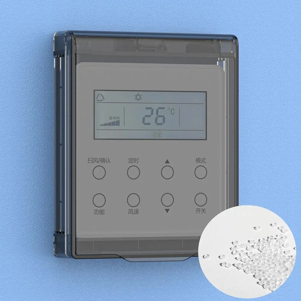 Kotak Saklar AC Tipe 86 Tahan Air Transparan Penutup Steker Listrik Anti Cipratan Perekat Sendiri