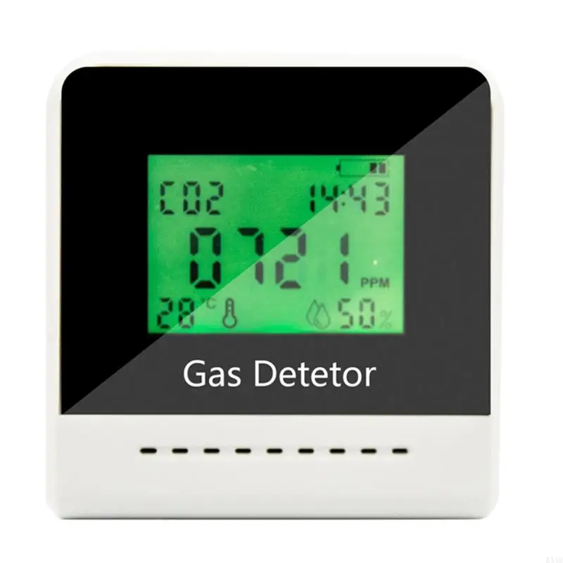 

KX4B Portable CO2 Meter with Clock USB Rechargeable Indoor Gas Carbon Dioxide Detector Temperature Humidity Air