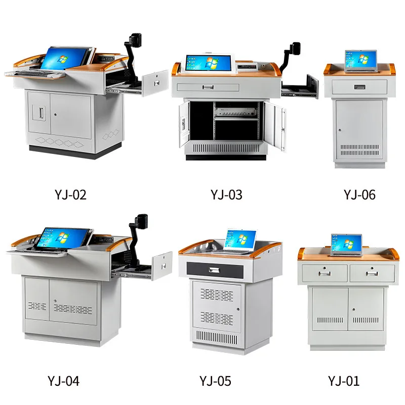 Multimedia podium Vertical steel lectern Classroom Multifunctional electronic center console School lectern lectern