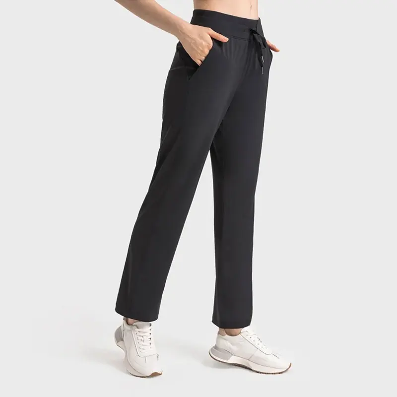 LOERSS-Pantalon de yoga pour femme, taille haute, slim, droit, sport, jogging, extérieur, leggings, décontracté, polyvalent, sportif, fjFitness