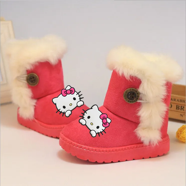 

Sanrio hello kitty Women's Baby Boots Children's Winter Booties Fleece Thickened Cotton Shoes Baby Warm Shoes Boys' Snow Casual