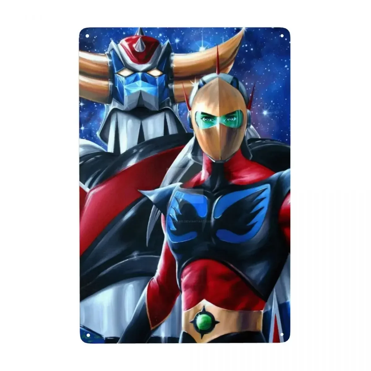 Vintage Goldorak Grendizer Metal Tin Sign Rectangle Custom Anime UFO Robot Goldrake Signs Plaque Pub Cafe Yard Wall Art Decor