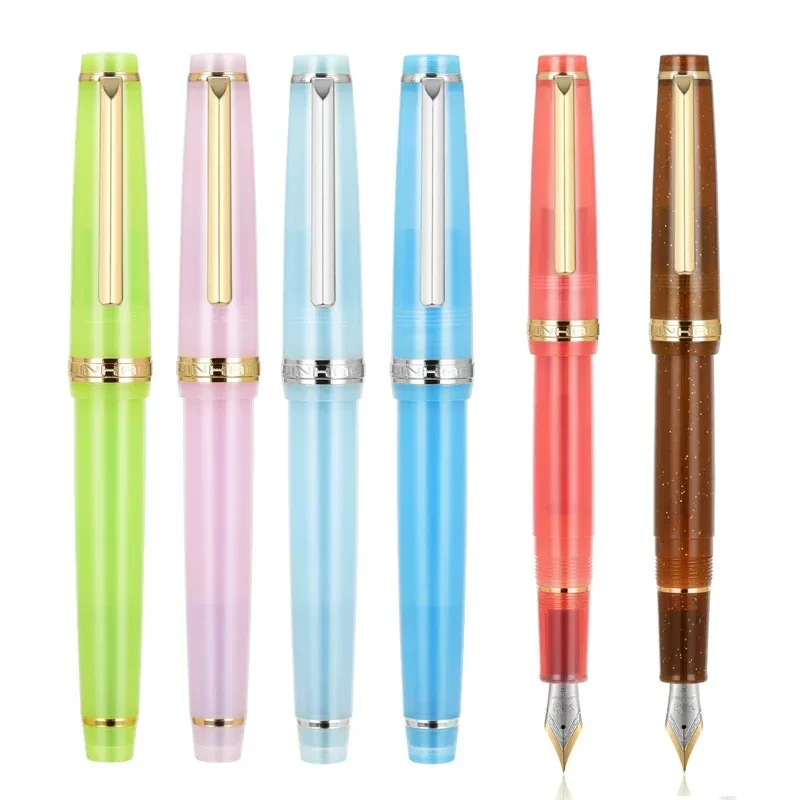 Jinhao 82 لتقوم بها بنفسك قلم حبر شفاف حبر أكريليك تدور الذهبي EF/F بنك الاستثمار القومي أنيقة الأعمال الكتابة القلم لوازم مكتب المدرسة