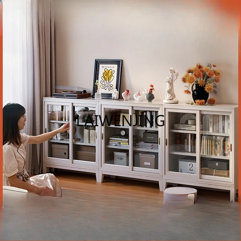 

MJY floor storage with door, living room dust-proof glass storage rack, children's combination integrated bookshelf