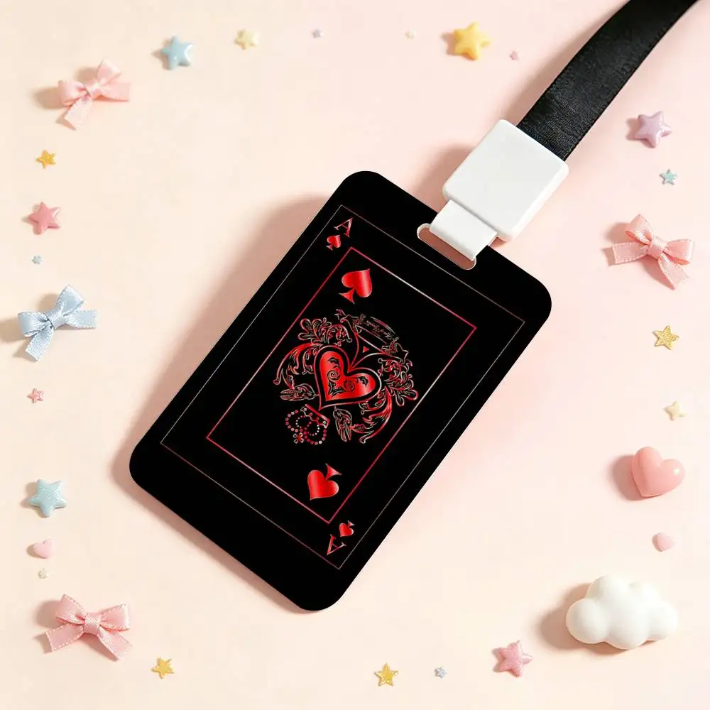 Poker Ace Of Spades NFC Contactless Sliding Card Sleeve For Student Cards, Bus Cards, ID Cards, And Work Permits