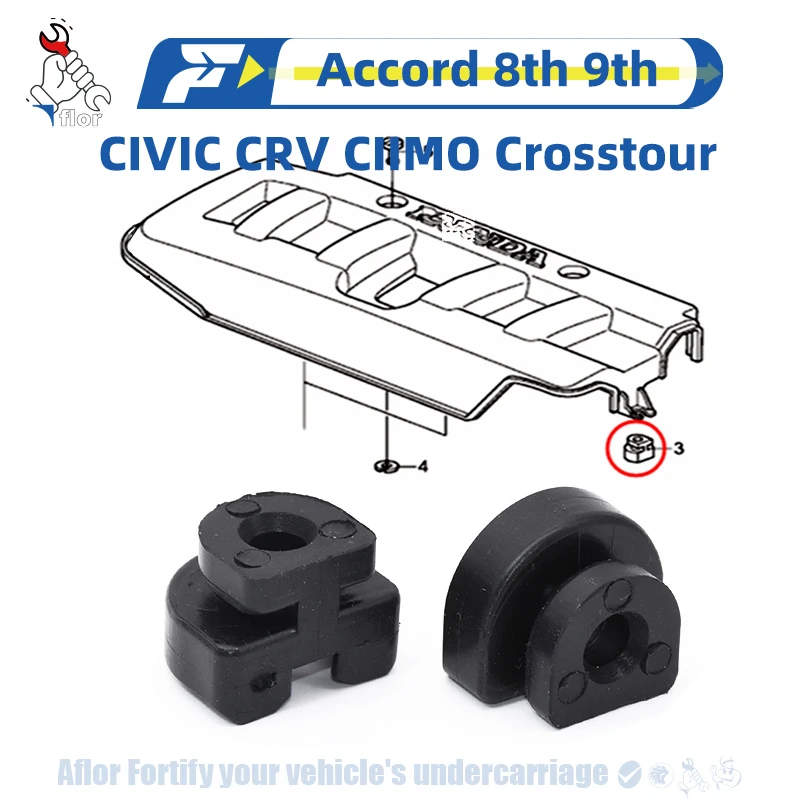 

For Accord 8th 9th CIVIC CRV CIIMO Crosstour Engine Cover Gasket Upper Cover Plate Rubber Pad Rubber Pier Rubber Buffer