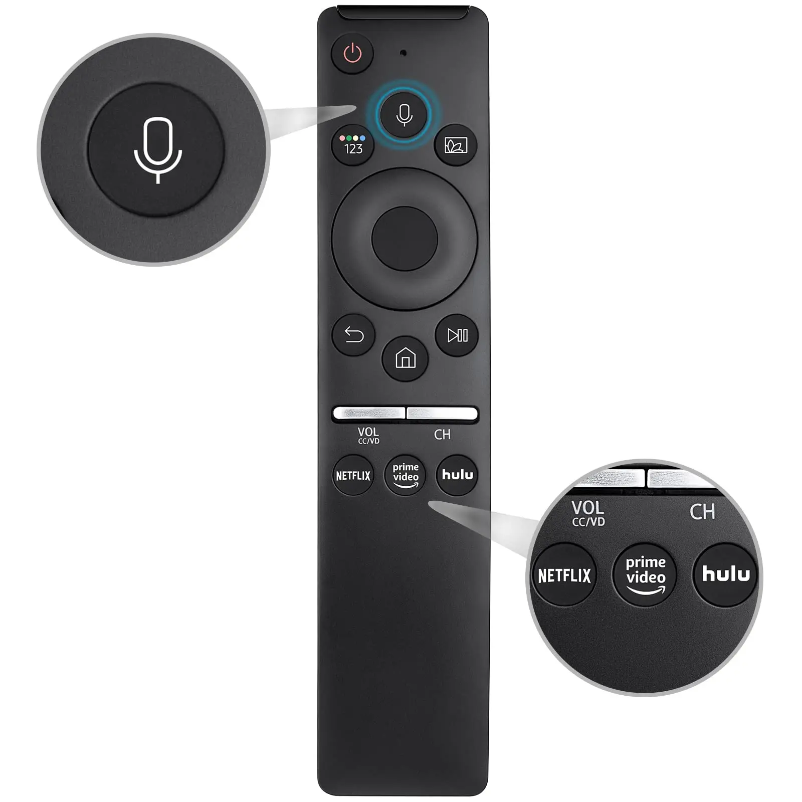 Replacement Voice Remote for All Samsung Smart Curved Frame QLED LED LCD 8K 4K TVs with Voice Function