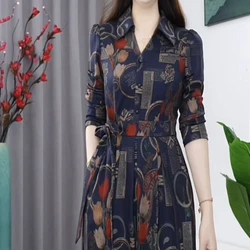 Advanced Soft Spun Fashionable and Elegant Lace Up Dress New Waist Cinching and Slimming Dress
