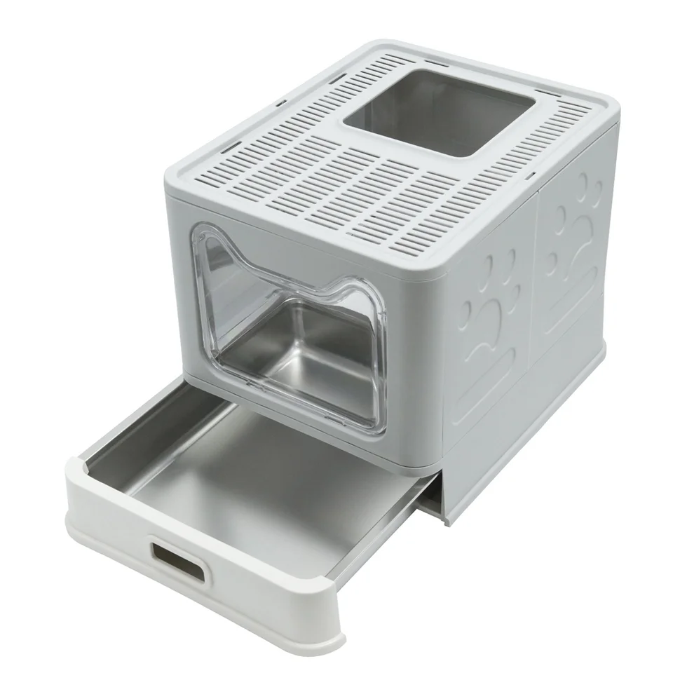 Bingopaw Stainless Steel Cat Litter Box with Scoop