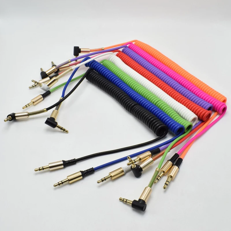 

10-70pcs 3.5mm Retractable Audio Cable Male-Male Aux Cable for Car Headphone Speaker Gold Plated 3.5mm Spring Line