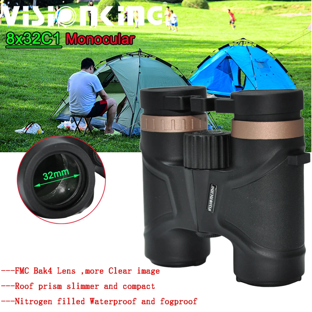 

Visionking Compact 8x32 Binoculars Professional Bak4 FMC Long Range Roof Telescope Outdoor Sports Birdwatching Camping Tourism