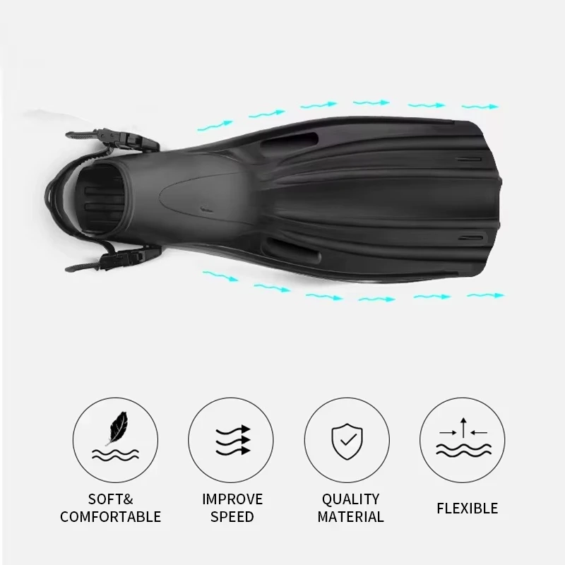 

Популярный регулируемый плавник: длинный ластырь для подводного плавания, дайвинга и тренировок по плаванию.