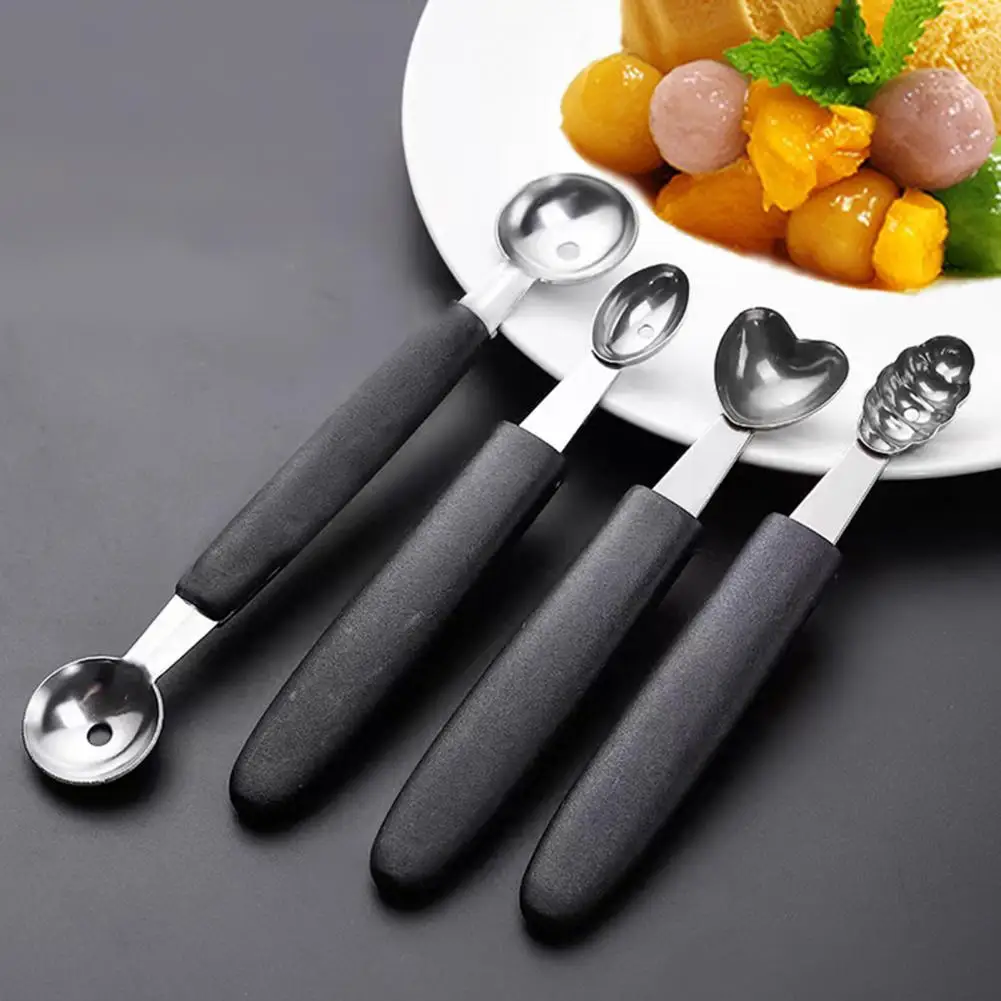 Ergonomic Ice Cream Scooper Ice Cream Scoop Stainless Steel Melon Scoop Fruit Pulp Tool for Watermelon Ice Cream Cookie Dough