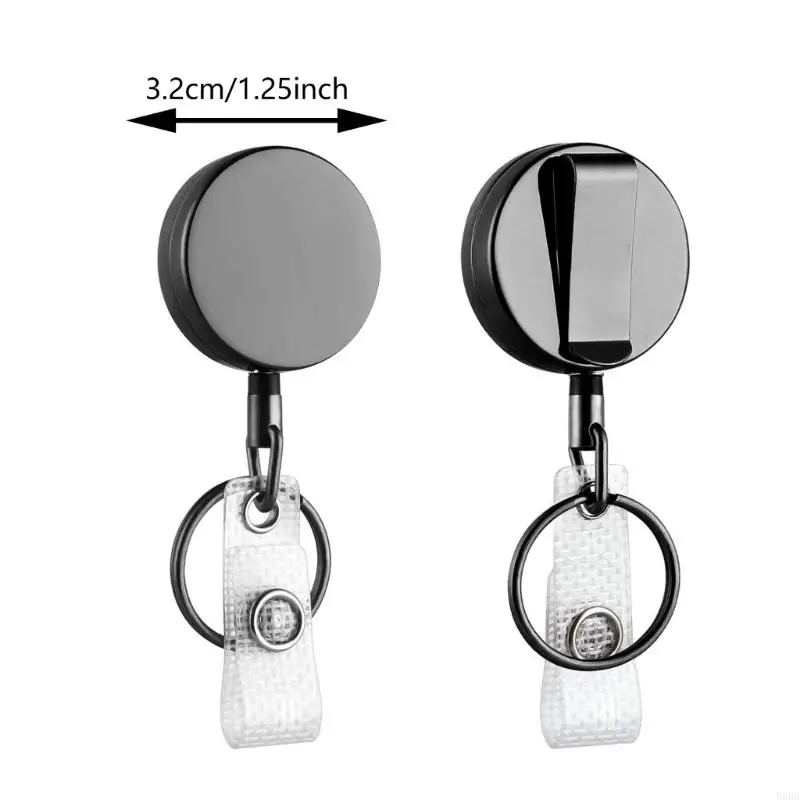 Lencana praktis gulungan pemegang lencana Keychain Retractable Mudah Digunakan untuk Sekolah Kantor dan Kegiatan Luar Ruang