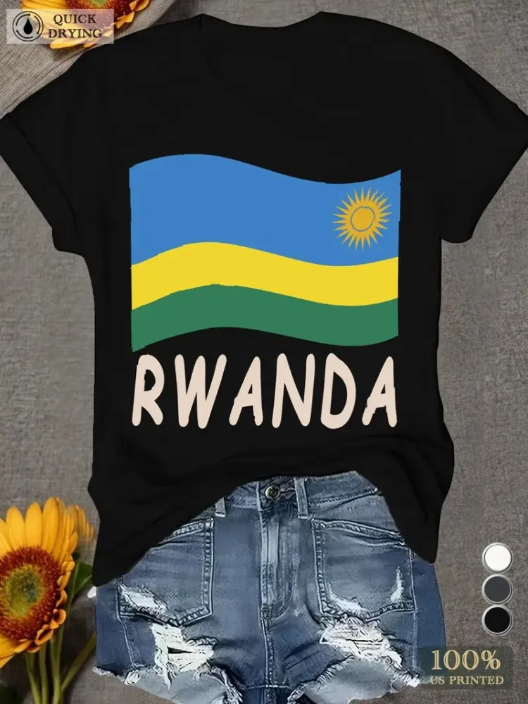 

Rwandan Традиционная женская спортивная футболка больших размеров, 100% хлопок с коротким рукавом, рисунки Imigongo, дышащая