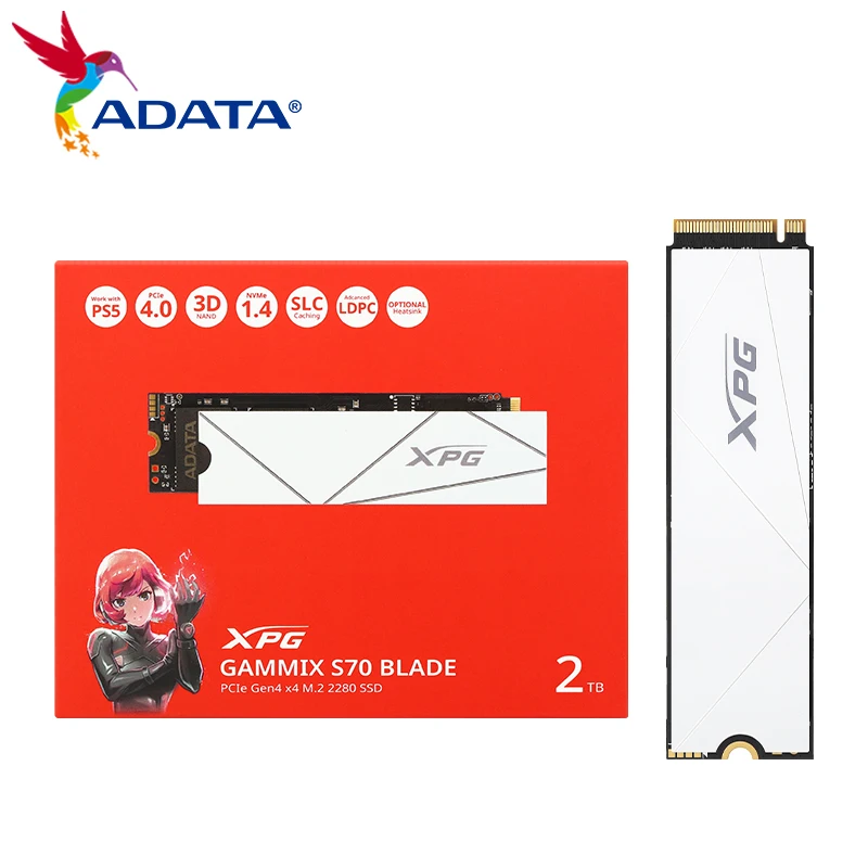 ADATA XPG GAMMIX S70 BLADE SSD PCIe 4x4 NVMe M.2 2280 Solid State Drive 512GB 1TB 2TB 4TB Internal Hard Drive for Desktop Laptop