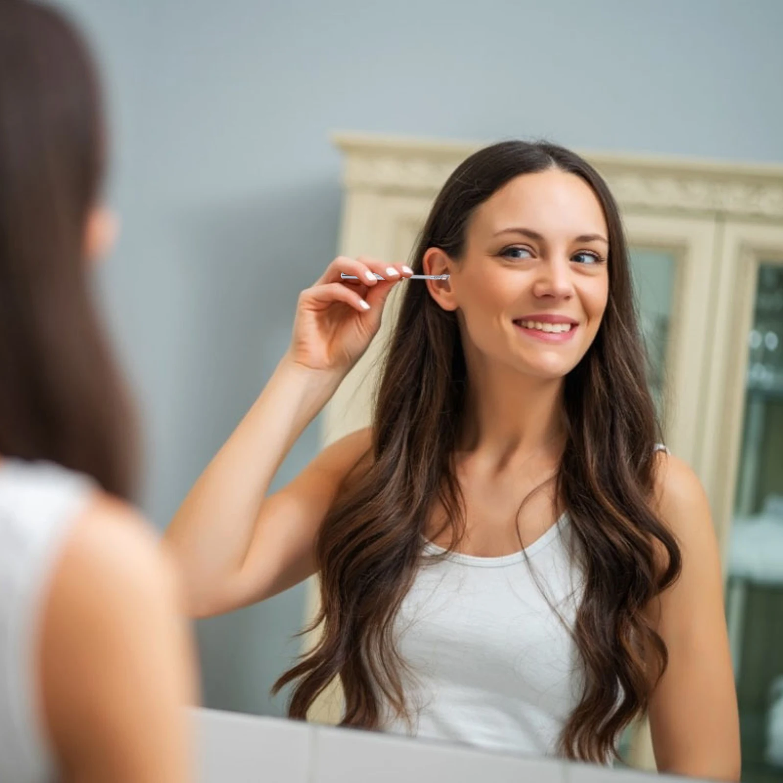 

Набор из 4 предметов: спиральные инструменты для удаления ушной серы из нержавеющей стали, портативный футляр, набор для чистки ушей для взрослых