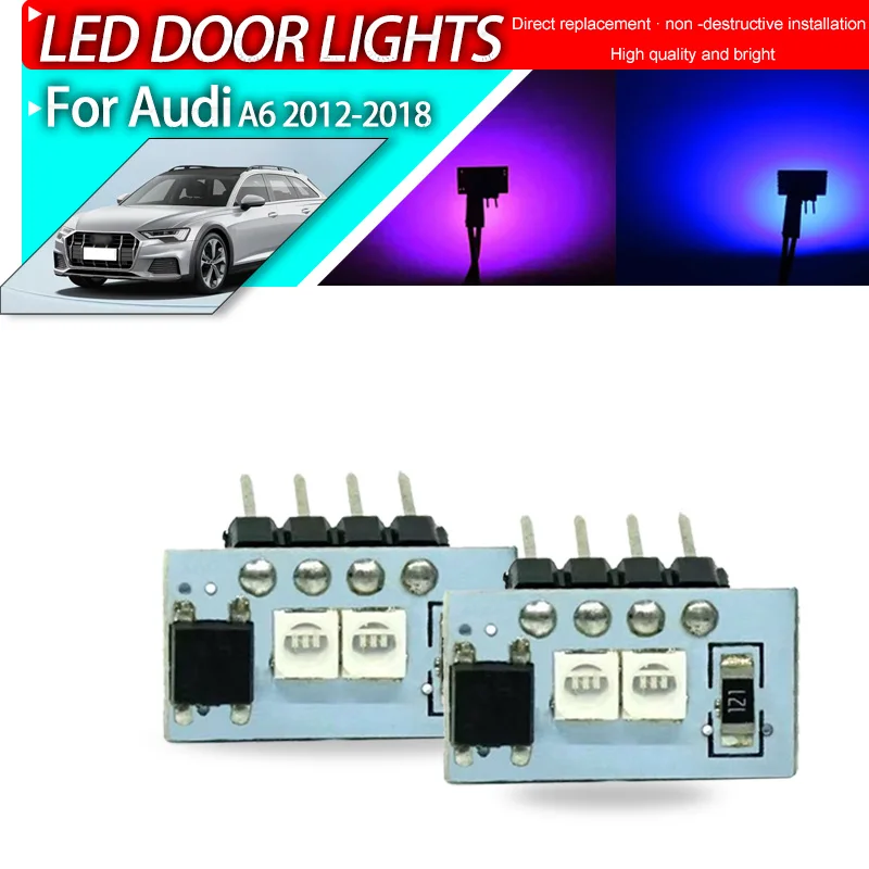 2Pcs Car LED Interior Lights Footwell Ambient Storage Foot Nest Light Bulbs Door Debris Lamp For Audi A3 A4 A5 A6 A7 A8 Q2 Q3 Q4