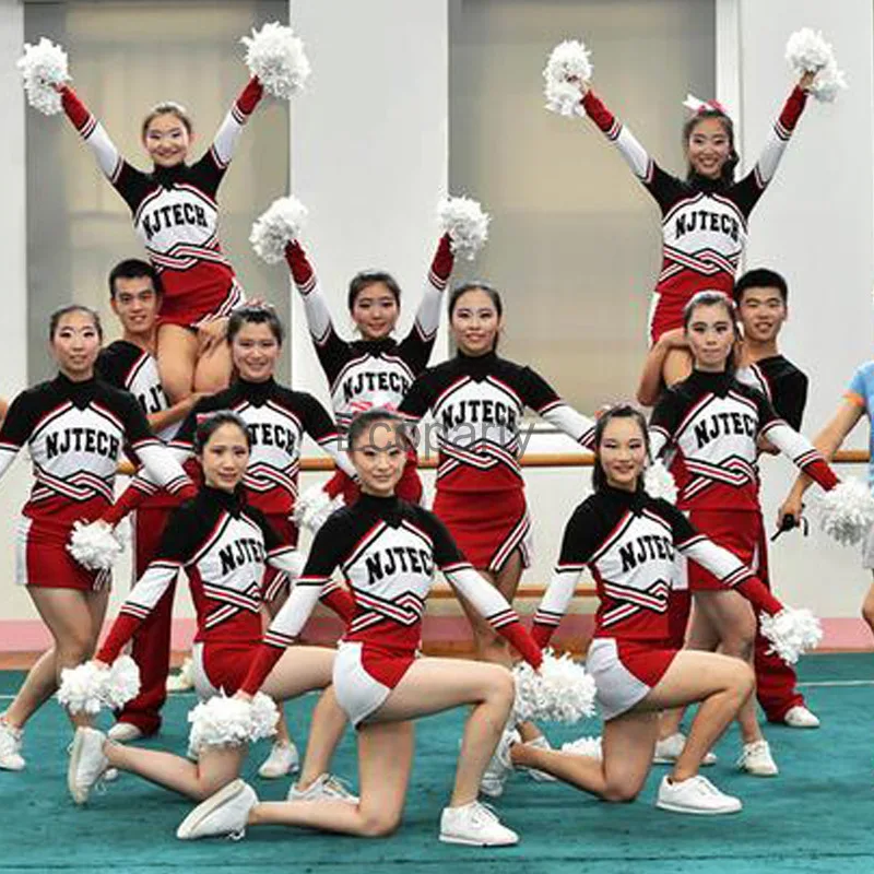 Disfraz de animadora para niños y adultos, uniforme de competición, 2 piezas, equipo escolar, aeróbicos