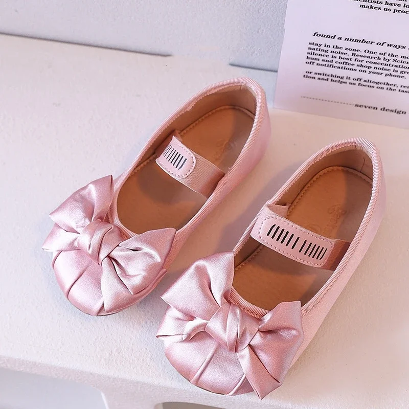 Autumn Baby Girls Ballet Dance Shoes Fashion Bow High Quality Microfiber Children's Flats Party Evening Kids Casual Shoes