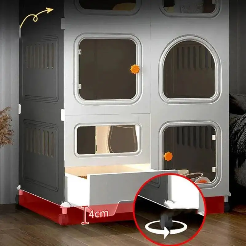 

Transparent Cat Cages Home Indoor Multi-storey Cat Villa Litter One Super Large Space Cat Cage House with Pulley Pet Product