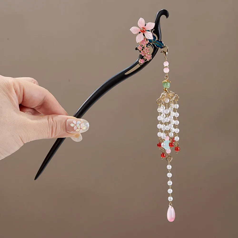 

Wood Sandalwood Hair Stick Wooden Tassel Chinese Style Hairpin Cheongsam Hair Chopstick Girl Hair Accessories Hanfu Headwear