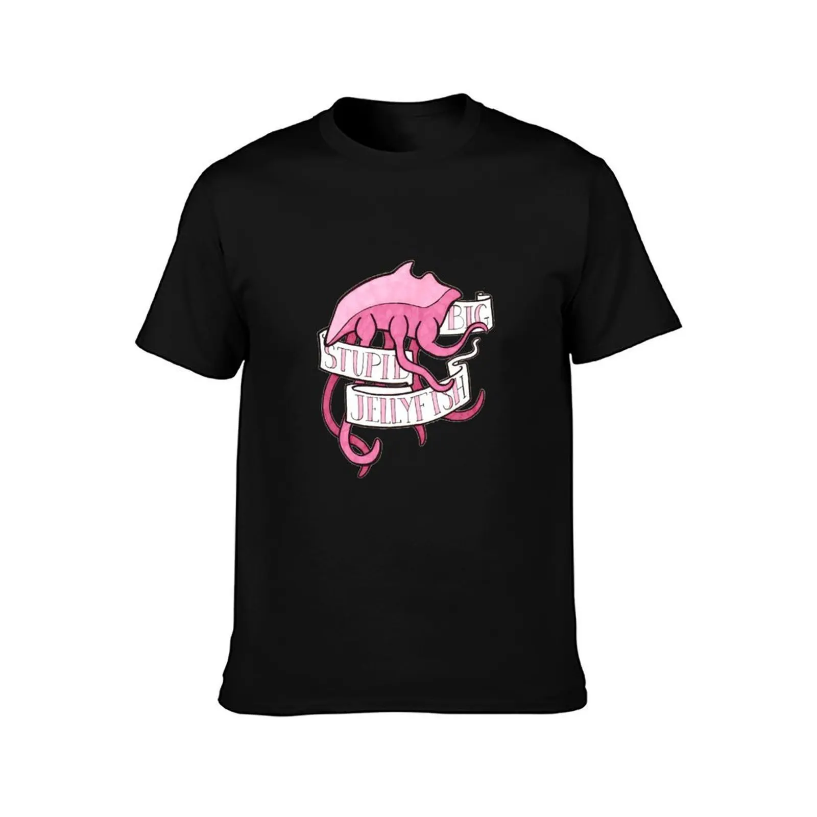 Big Stupid Jellyfish T-Shirt, Summer Casual Cotton Tee, Oversized Streetwear Tops, Vintage Graphic Print, Loose Fit Short Sleeve