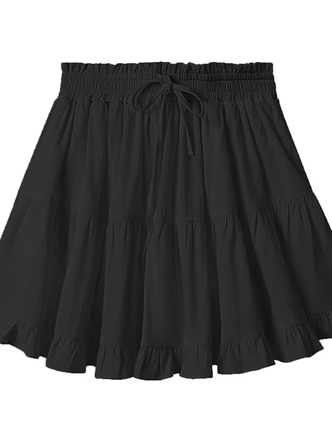 

Короткая юбка с завязками на талии и воротником-халтер, модная пляжная юбка с эластичной талией, повседневный стиль, полиэстер