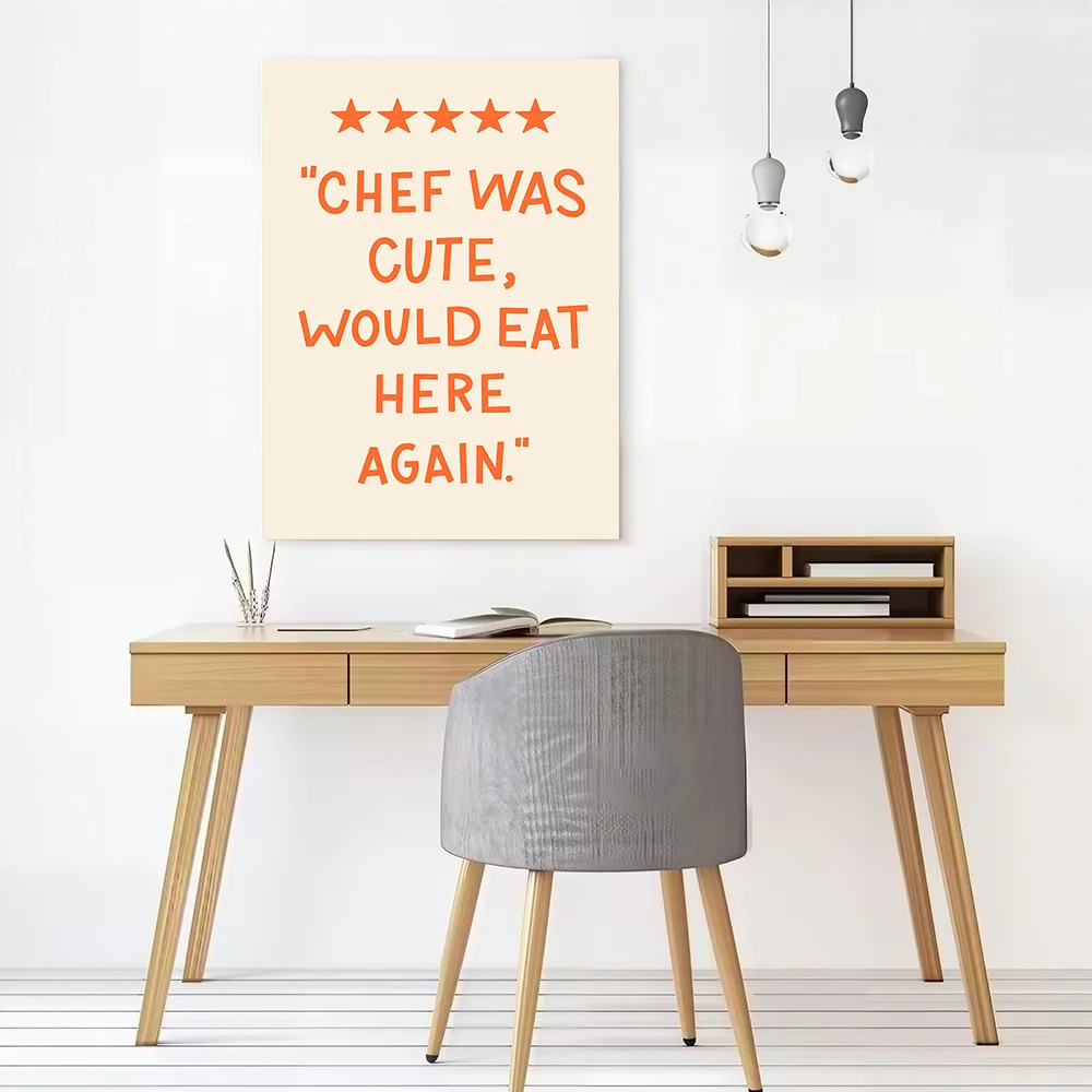 Funny Restaurant Review With Stars Canvas Print Perfect Gift for Fans Lovers Personalized Wall Art Poster for Decorative Picture