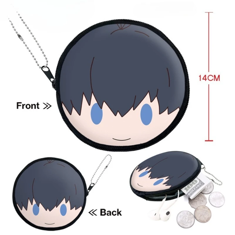 Blue Lock Anime PU Leather Wallet Circular Coin Purse Student Convenient Storage Bag Earphone Case Card Bag