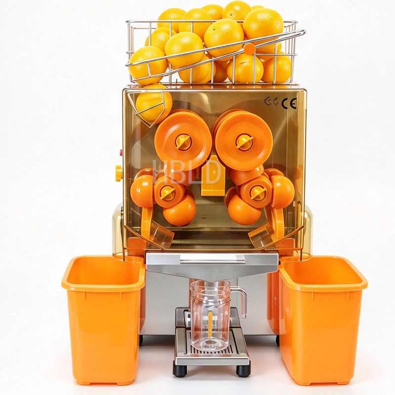 Orange Juice Extractor Commercial Automatic Citrus Press Stainless Steel Beverage Making Equipment