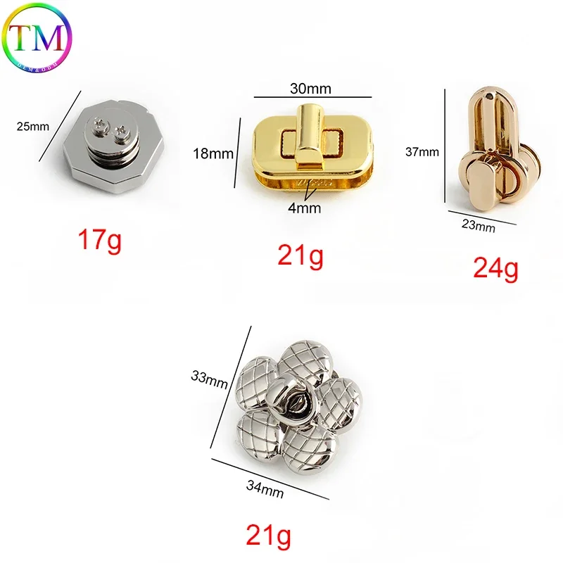 Prostokątny/trójkątny pasek do wytrzymały Metal wciskania wtyczek do torby Crossbody Turn Twist Lock Mortice Lock DIY akcesoria sprzętowe