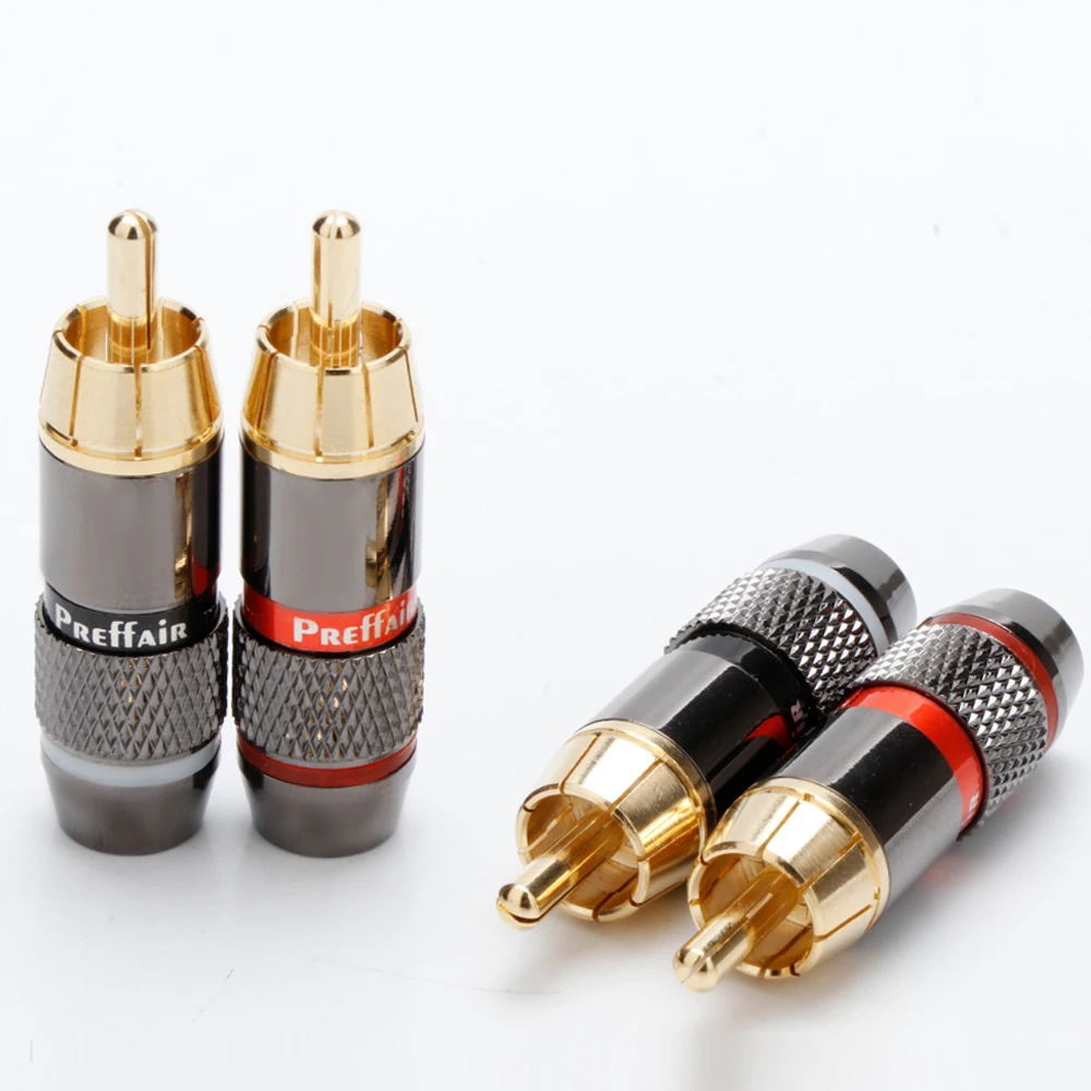 4/8 stück RCA Stecker Vergoldet RCA Stecker Jack Adapter bis zu 6mm Kabel Video Audio Metall legierung Für Solder – Detail 7