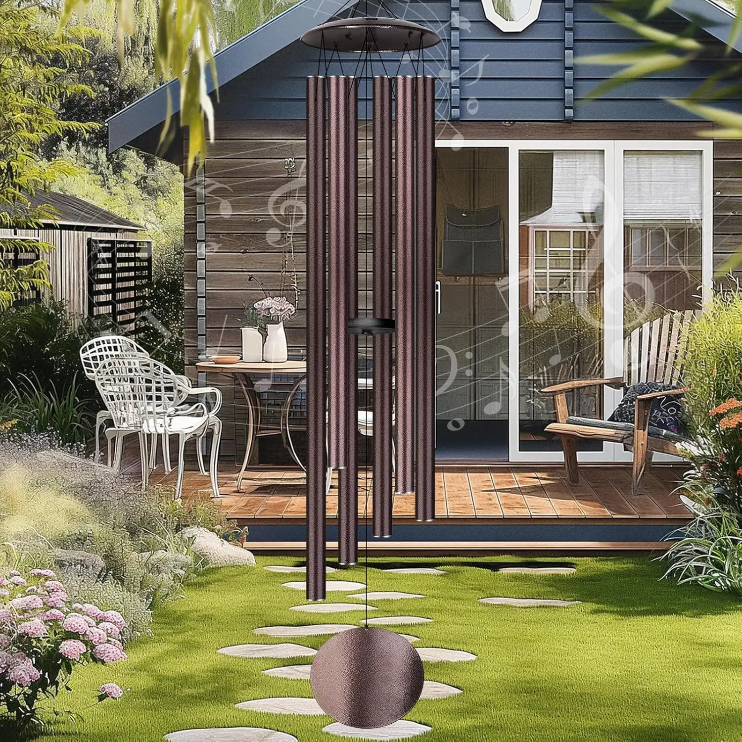 

66" Large Wind Chimes for Outside Deep Tone, 6 Thickened ⌀ 1.2" Tubes Tuned Relaxing Melody Wind Chime, Windchimes Outdoors for