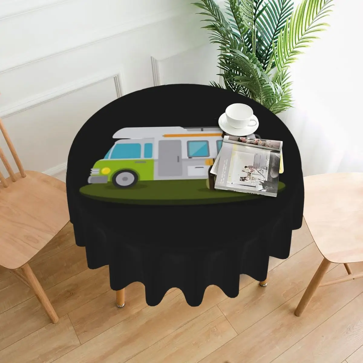 Fendt Caravan Waterproof Round Tablecloth Oilproof Table Cloth for Kitchen Events Dining Table Cover 60 inches