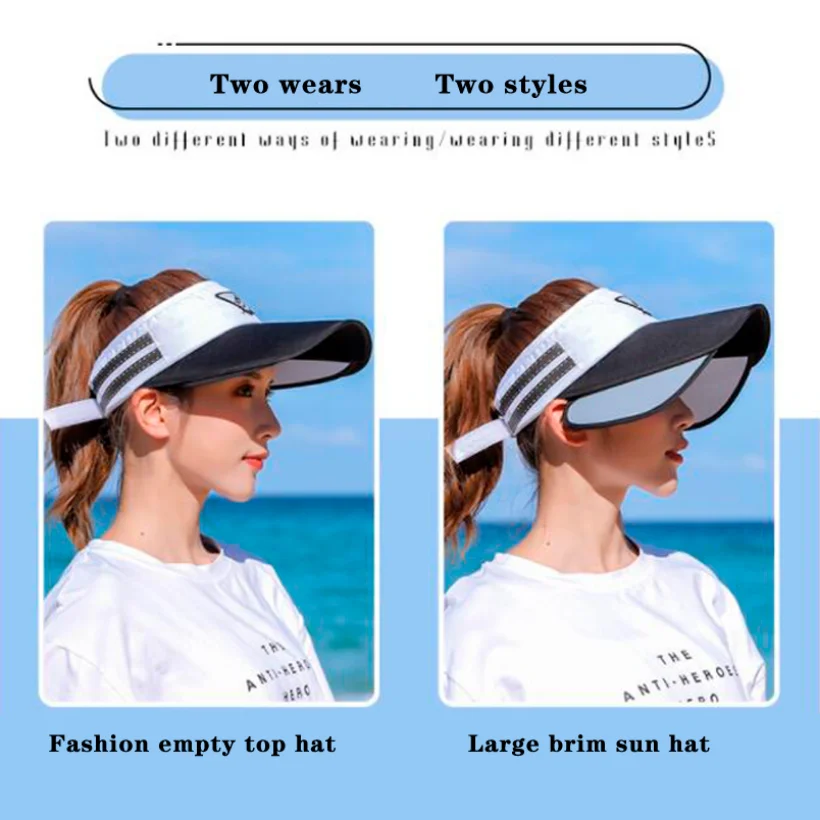 Summer Sun Hats for Women Female Sun Protection Vacation Beach Cap Outdoor Bucket Hat Retractable Long Brim Empty Top Hats New