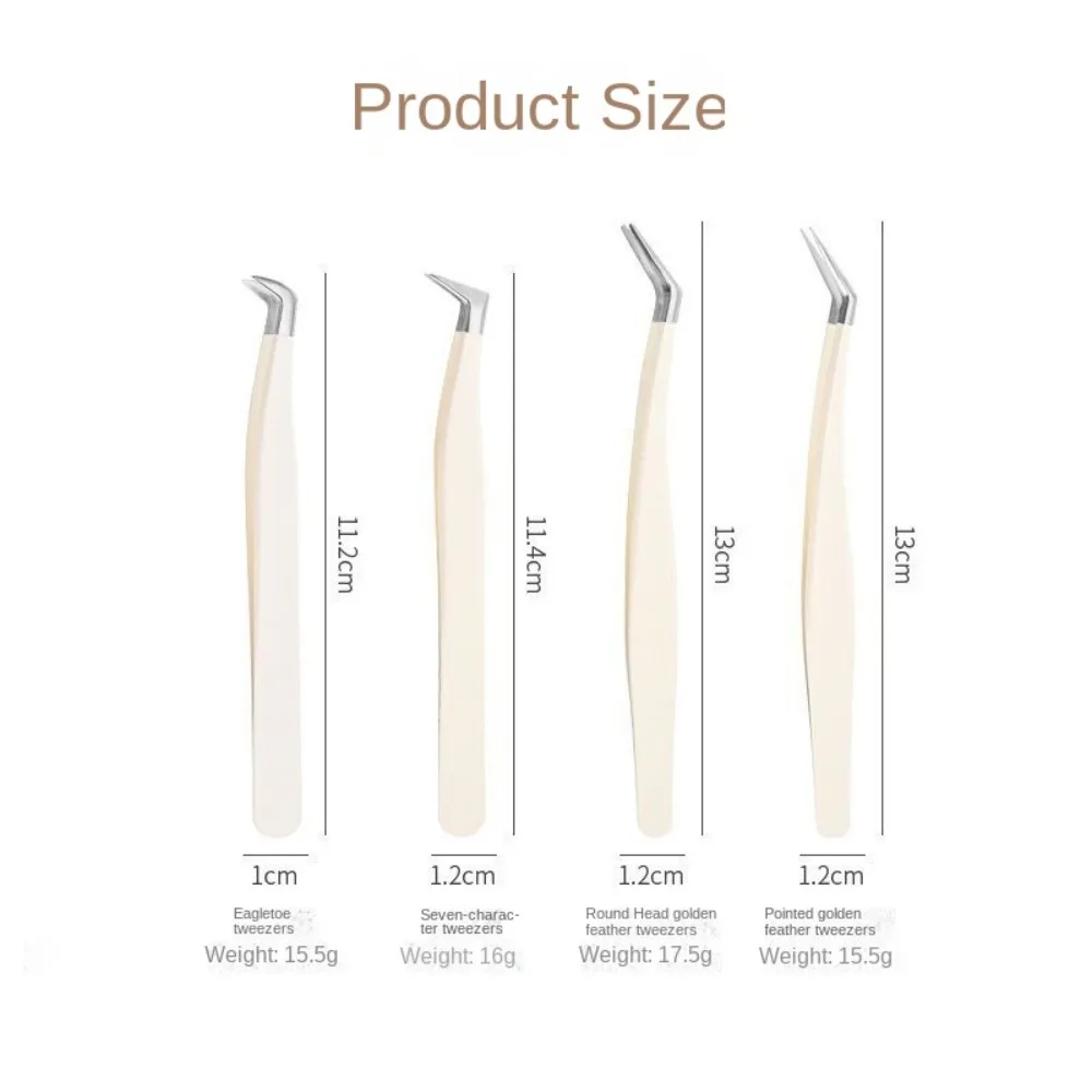 New Professional Eyelash Tweezers Tweezers Anti-static Fake Eyelashes Extensions Stainless Steel Eyebrow Hair Clip Women
