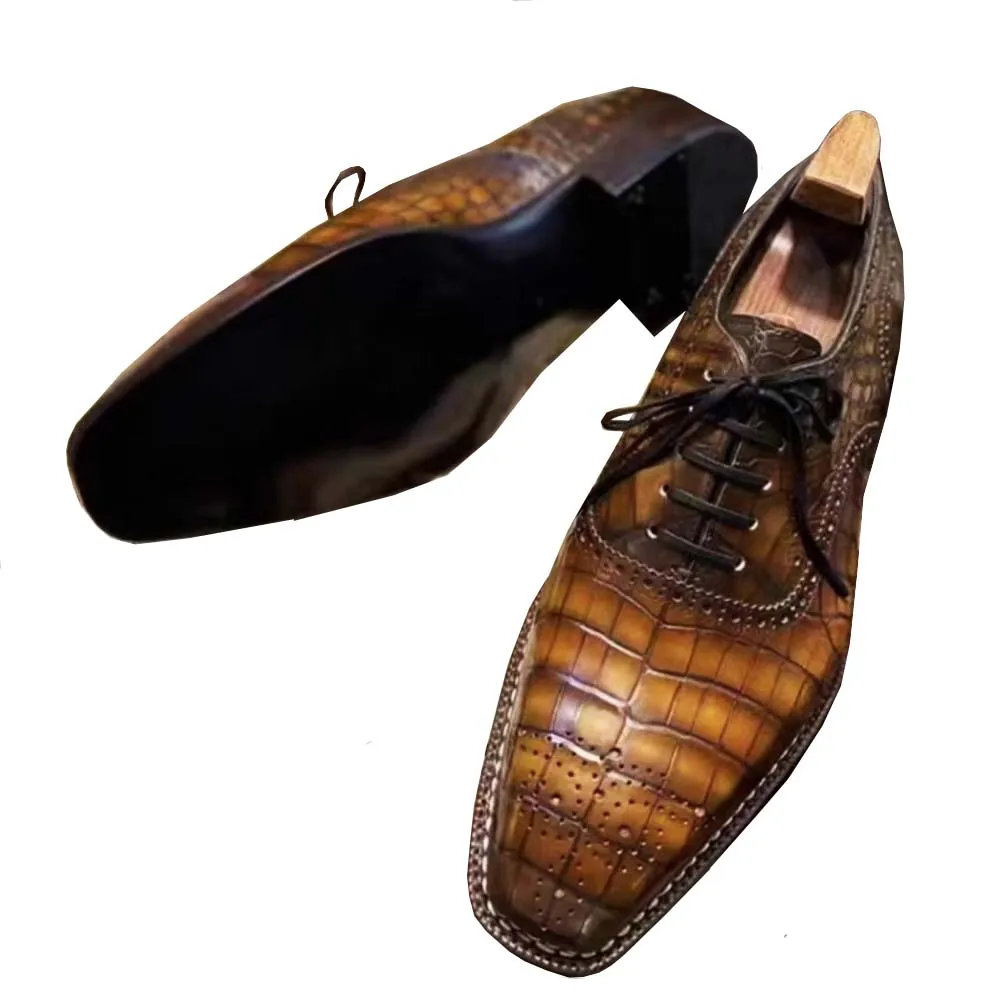 

sanyeshechiping men dress shoes male formal shoes crocodile shoes