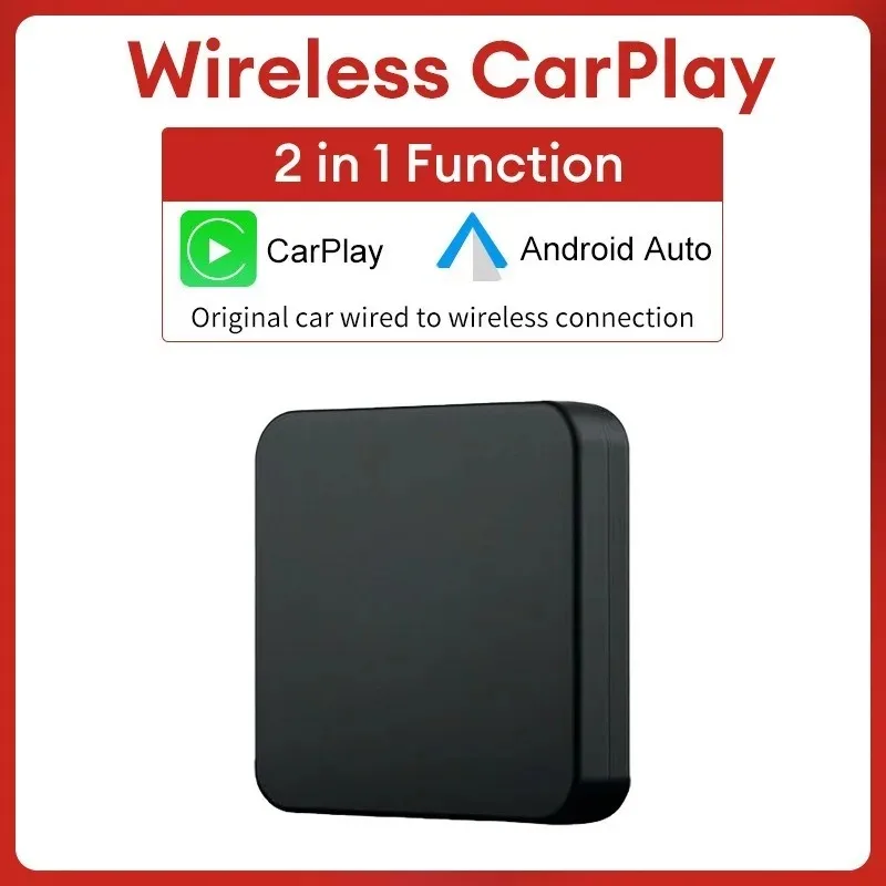 

2-in-1 Wired to Wireless CarPlay Android Auto Smart Navigation Box with Bluetooth USB/Type-C Car-Machine Interconnection