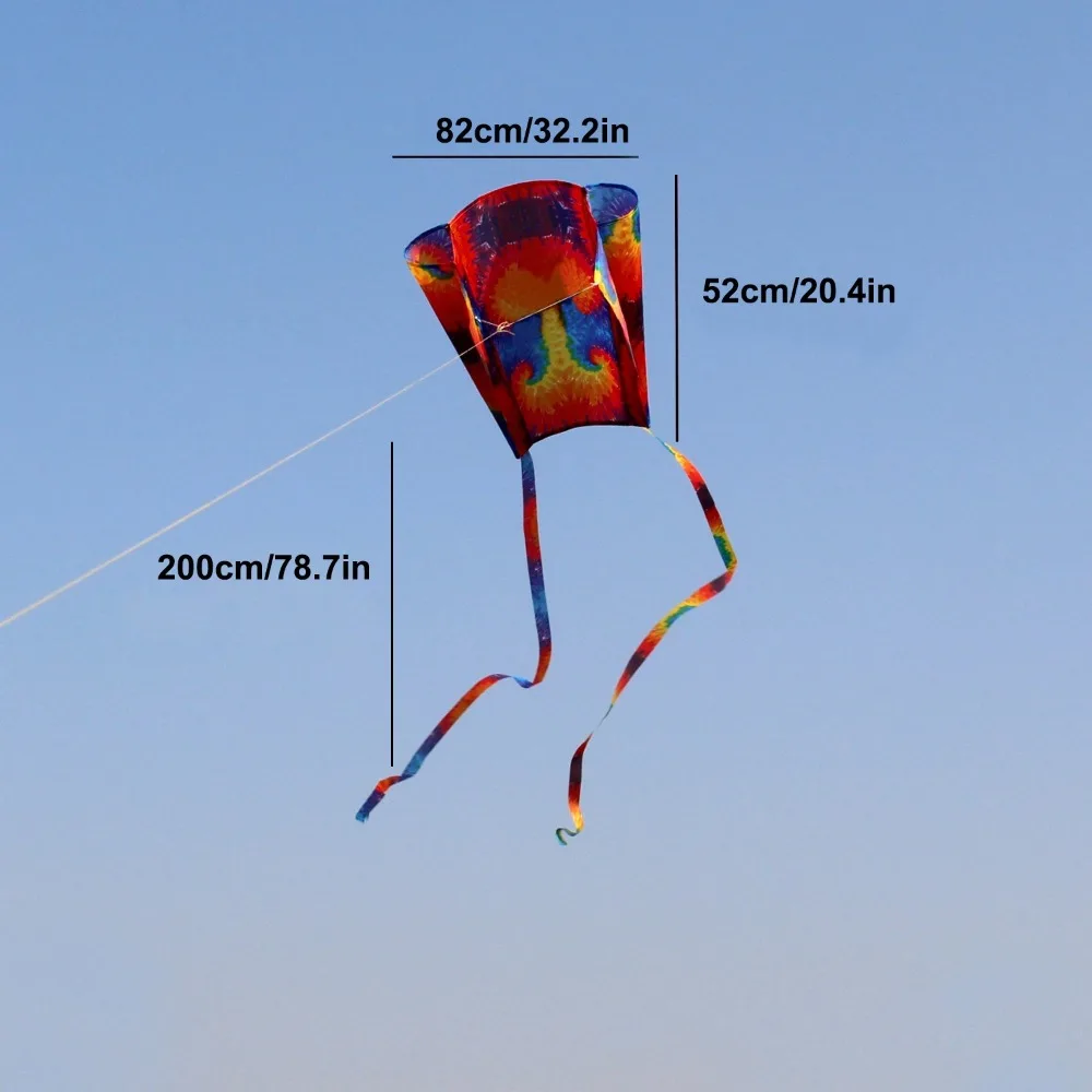 Easy Fly Rainbow Parafoil Kite met vliegerlijn Polyester Ripstop Pocket Kite Goede vliegende lange staart Mini-kindervlieger