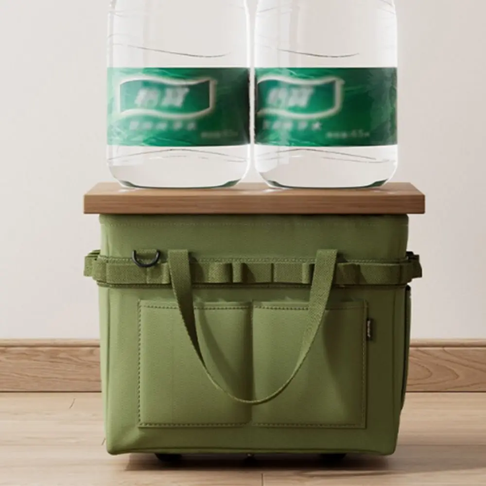 Bolso de almacenamiento Oxford para acampada, herramienta plegable con múltiples bolsillos, bolsa de transporte plegable, placa de PE, bolsa de herramientas de almacenamiento para acampada de gran capacidad