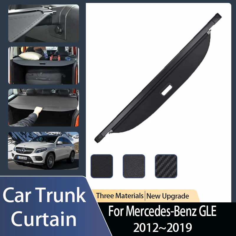 For Mercedes-Benz GLE W166 ML 350 250 450 2012~2019 Car Rear Trunk Curtain Cover Security Luggage Rack Partition Car Accessories