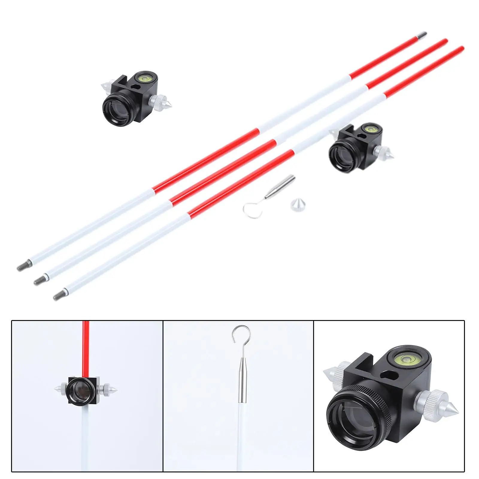 Mini Prism ADS103 Mini Prism System for Total Station Building with Leveled Bubble Outdoor Land Surveying Tool for Total Station