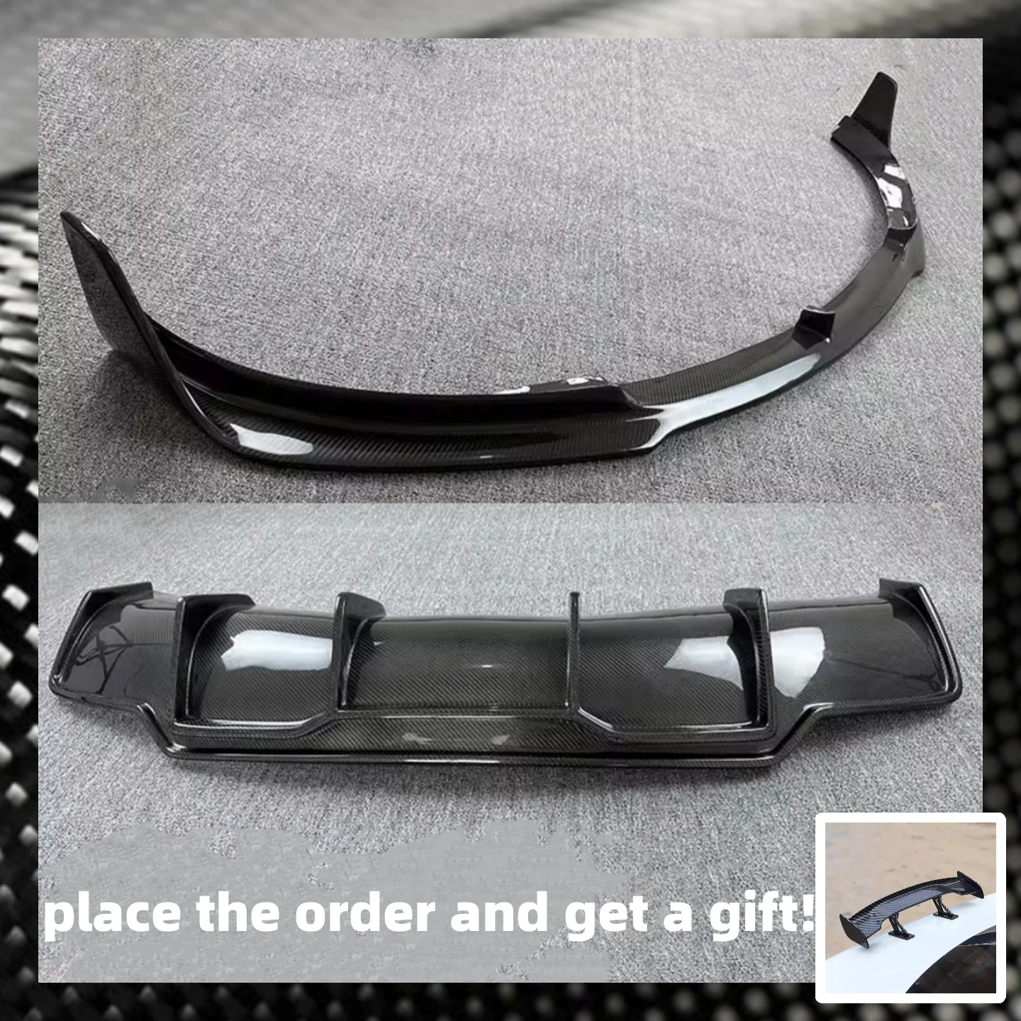 

Gloss Carbon Fiber Body Kit for Tesla Model 3 Modified Matte Carbon Fiber Front Lip Rear Spoiler Auto Parts