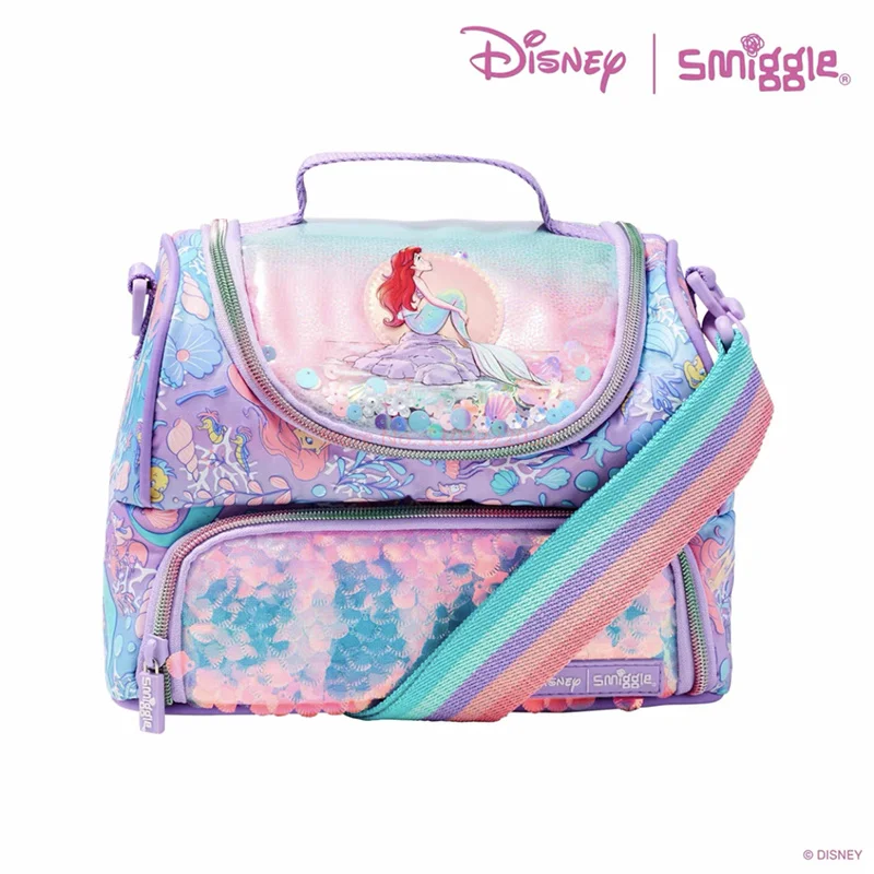 Smiggle Spiderman Little Mermaid Lunch Bag For Kids Boys Girls Double Layer Lunch Box Bag Toddler Lunch Pail Waterproof Thermal