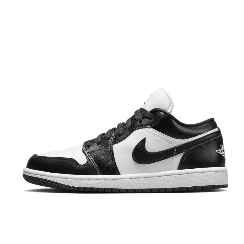 Nike Air Jordan 1 Low Men's and Women's Fashion Trend Basketball Shoes Abrasion-resistant Anti-skid Black and White Colorway