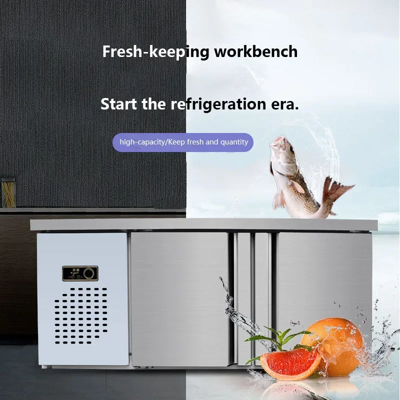 Intelligent Temperature Control Of Commercial Workbench Fresh-Keeping Freezer Flat Cooling Horizontal Kitchen Refrigerator