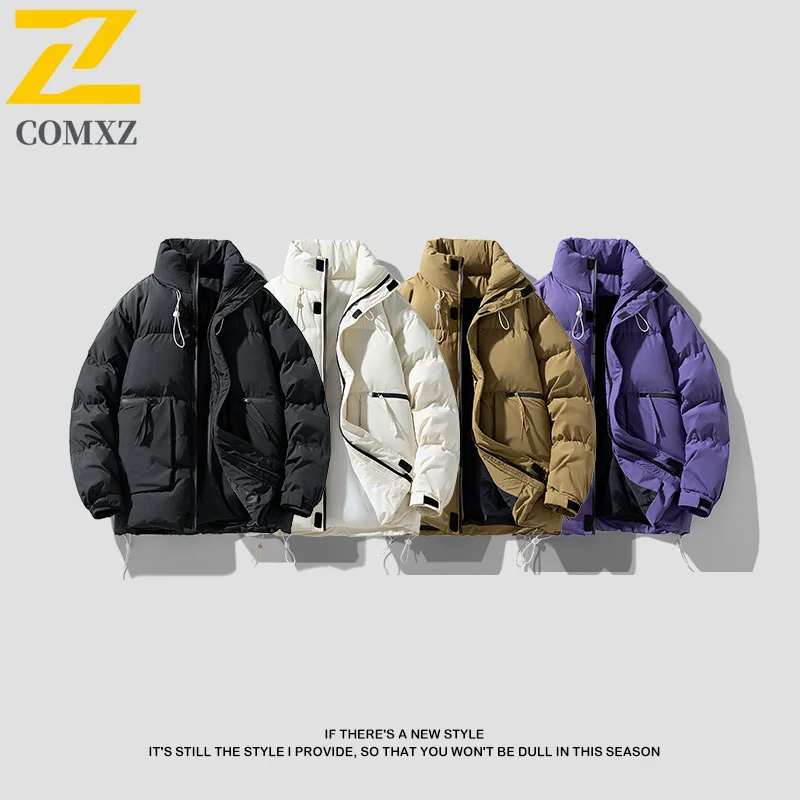 

Men Outdoor Casual Sports Jacket Winter Parka Colorblock American Style Thickened Coat Waterproof Windproof Thermal Streetwear