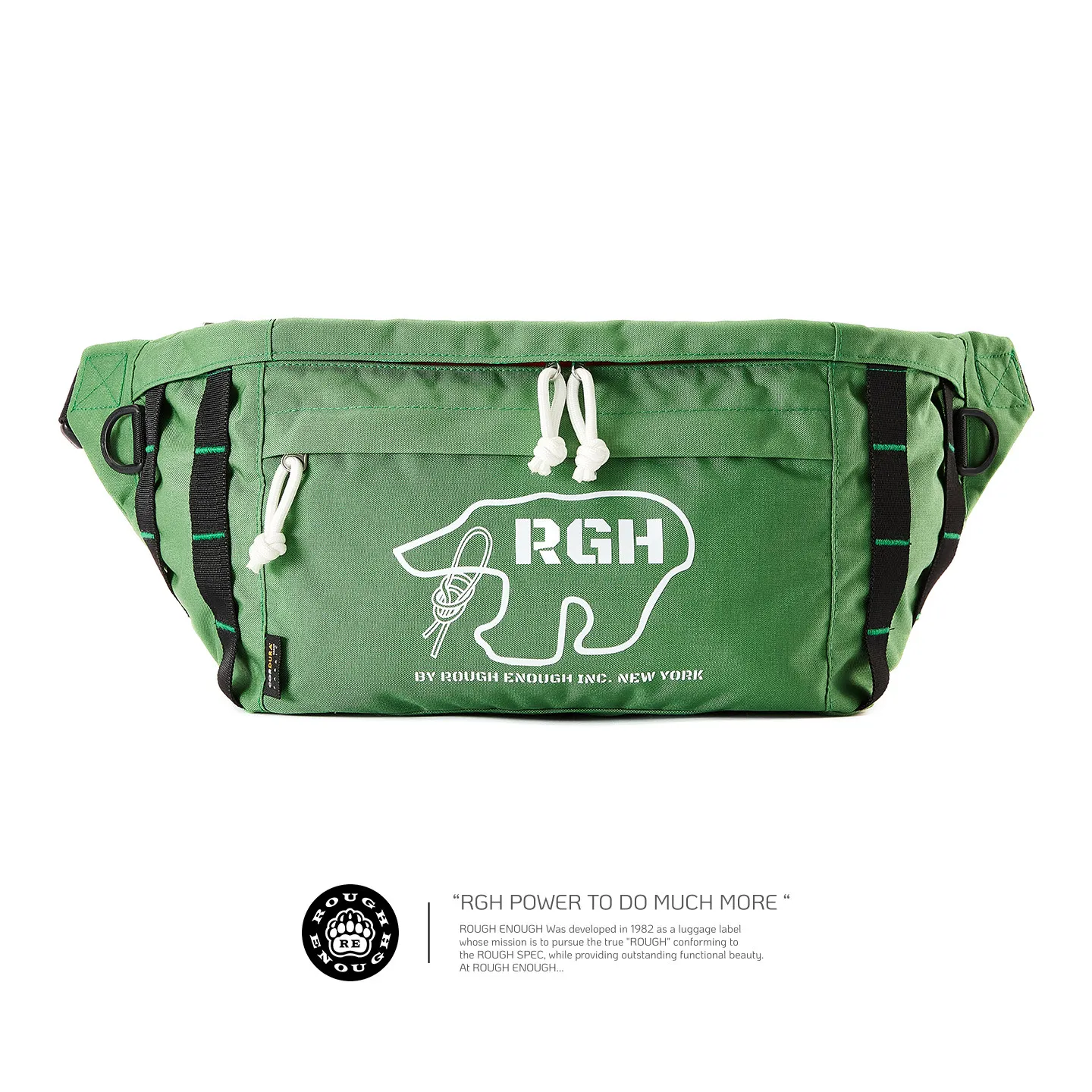 RGH Waterproof Nylon Chest Bag, Luminous Motorcycle Waist Bag, Large Capacity Functional Crossbody Bag for Men Outdoor Travell