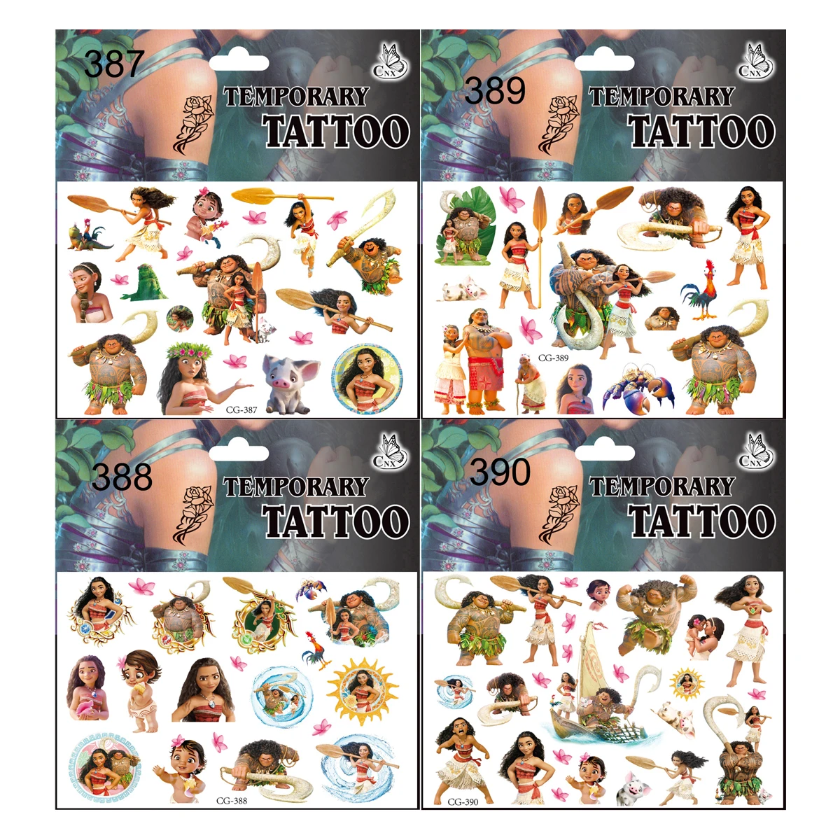 

Moana Maui Tattoo Stickers Vaiana Oceania Party Favor Gifts Pinata Fillers Birthday Decoration Wedding Supplies Holiday gift